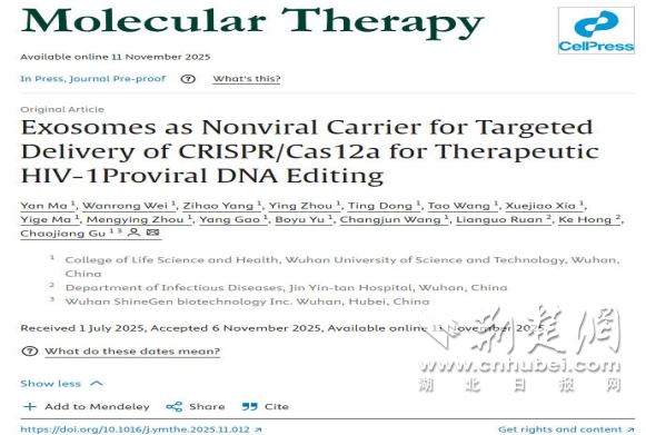 武科大全球首创艾滋病基因疗法 将进入临床研究