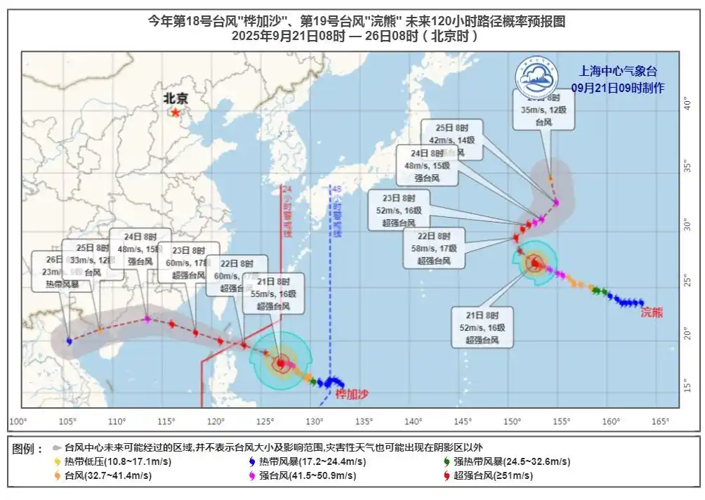 “双超强台风”来了！影响上海，这天雨水明显！一地提醒：做好“预防巨灾”准备