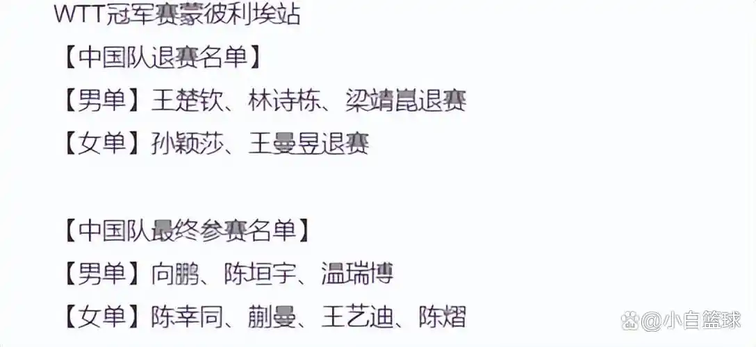国乒5大主力退出法国站:最终7人参战!德国站目前国乒无1人报项
